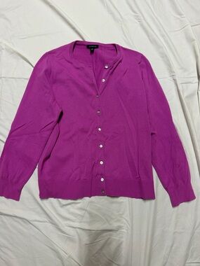 Bright Magenta Button-Up Cardigan